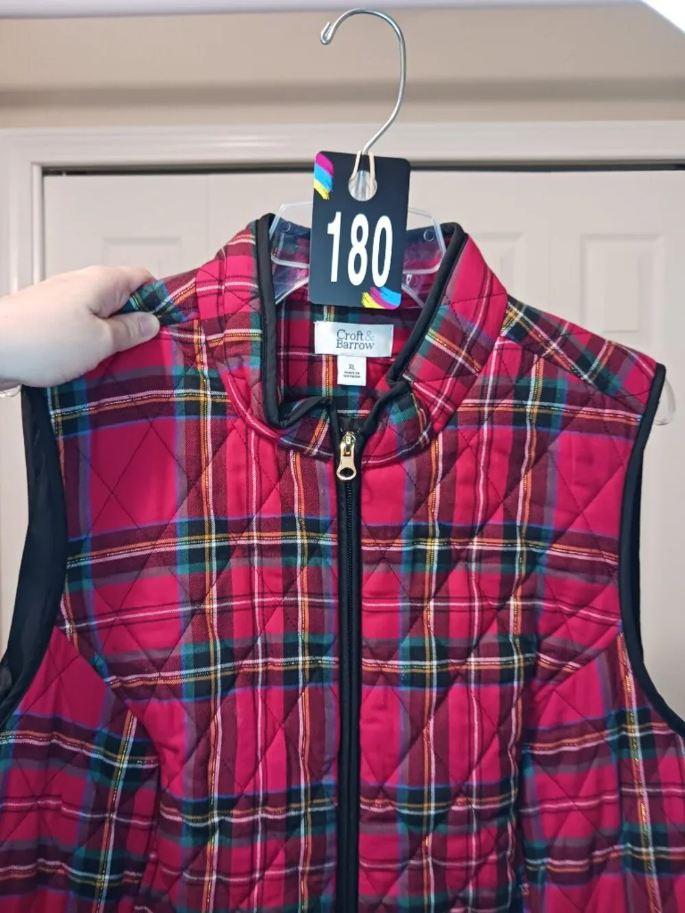 #180 NWOT Croft & Barrow Red/Black Vest Size XL - Picture 5 of 5
